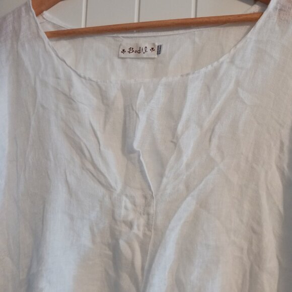 Bodil White Lightweight Linen Top - NEW - Picture 1 of 5